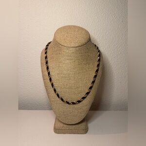 Elegant Black and Gold Twisted Necklace
